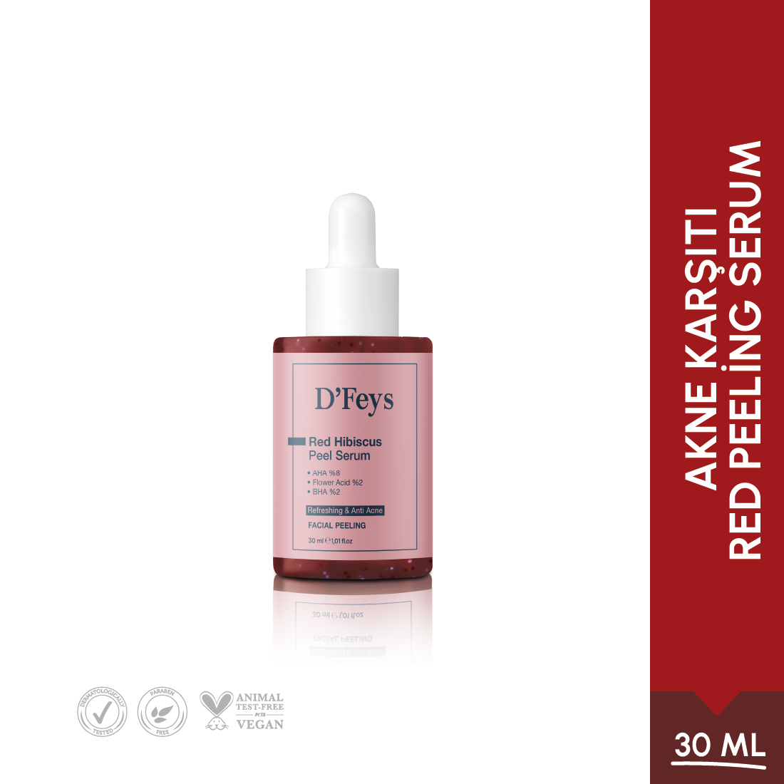 Akne Karşıtı Red Peeling Serum 30ml (AHA %8 BHA %2)